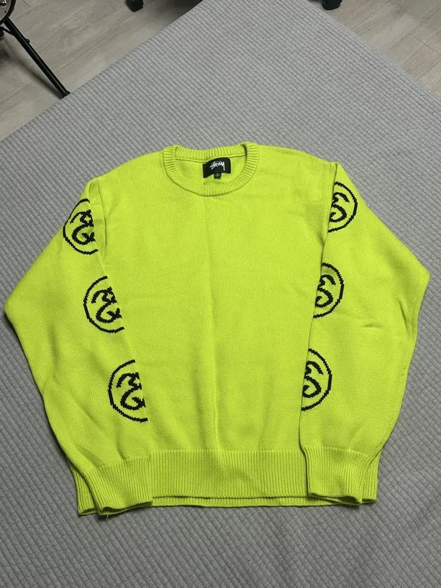 stussy sslink lime 스투시 링크 니트 라임